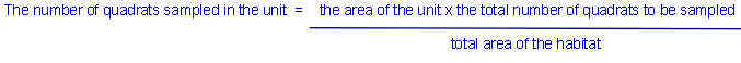 Formula for calculating the number of samples to be taken in different units or strata.