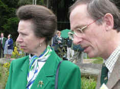 The Princess Royal talks with Offwell Woodland & Wildlife Trust Director Stephen Lawson
