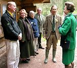 The Princess discusses the work of the Woodland Education Centre with Area Forester Steve Minton.