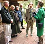 The Princess discusses the work of the Woodland Education Centre with Area Forester Steve Minton.