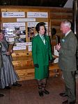 The Princess Royal discusses the work of the Offwell Woodland & Wildlife Trust with Chairman of the Trustees Mr David Lyons.