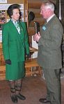 The Princess Royal discusses the work of the Offwell Woodland & Wildlife Trust with Chairman of the Trustees Mr David Lyons.