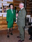 The Princess Royal discusses the work of the Offwell Woodland & Wildlife Trust with Chairman of the Trustees Mr David Lyons.