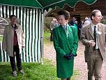 Secretary of Offwell Environment Link Mrs Gill Graham presents a  display of their work to HRH The Princess Royal.