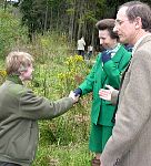 Offwell Woodland & Wildlife Trust Education Officer Dr Barbara Corker is presented to HRH The Princess Royal.