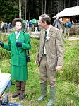 HRH The Princess Royal & Trust Director Mr Stephen Lawson in conversation outside the Centre's Log Cabin.