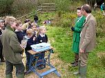 Freshwater Habitat study at the Woodland Education Centre is explained to HRH The Princess Royal.