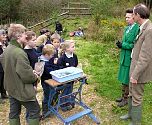 Freshwater Habitat study at the Woodland Education Centre is explained to HRH The Princess Royal.