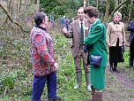 Offwell Environment Link member Mrs Gillian Dunkley discusses ecological surveys with HRH The Princess Royal.