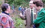 Offwell Environment Link member Mrs Gillian Dunkley discusses ecological surveys with HRH The Princess Royal.