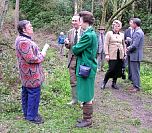 Offwell Environment Link member Mrs Gillian Dunkley discusses ecological surveys with HRH The Princess Royal.