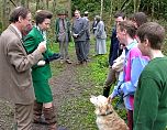 The Johnston family from Wales with their two home educated children are presented to HRH The Princess Royal.