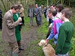 The Johnston family discuss dormouse surveys undertaken at the Centre with HRH The Princess Royal.