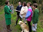 The Johnston family discuss dormouse surveys undertaken at the Centre with HRH The Princess Royal.