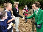 Offwell Environment Link member Mrs Sue Searle is presented to HRH The Princess Royal.