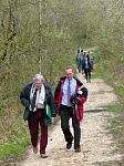 The Princess Royal is escorted along a woodland track towards the Centre's Heathland Area.