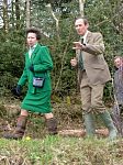 Trust Director Stephen Lawson explains to The Princess Royal how the creation of specific habitat types within the Centre encourages animals such as glow worms to live there.