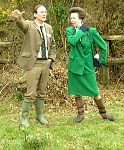 Trust Director Stephen Lawson explains to The Princess Royal about the heathland management programme being undertaken at the Woodland Education Centre.