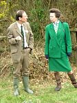 Trust Director Stephen Lawson explains to The Princess Royal about the heathland management programme being undertaken at the Woodland Education Centre.