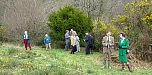 The Princess and Trust Director Stephen Lawson discuss heathland conservation & management at the Centre's Heathland Area.  A group of  'A' Level students are conducting a survey in the background.