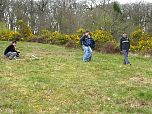 'A' Level students conduct a survey of the Centre's Heathland Area during the Royal visit.