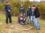 A group of local 'A' Level students conduct a survey of the Centre's Heathland Area during the Royal visit.