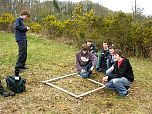 A group of local 'A' Level students conduct a survey of the Centre's Heathland Area during the Royal visit.