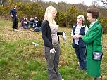 'A' Level student from Axe Valley Community College discusses her plant survey work on the Trust's heathland with HRH The Princess Royal.