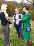 'A' Level student from Axe Valley Community College discusses her plant survey work on the Trust's heathland with HRH The Princess Royal.