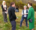 'A' Level students from Axe Valley Community College discuss their plant survey work on the Trust's heathland with HRH The Princess Royal.