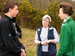 'A' Level student from Axe Valley Community College discusses his work on the Trust's heathland with HRH The Princess Royal.