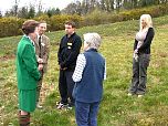 'A' Level student from Axe Valley Community College discusses his plant survey work on the Trust's heathland with HRH The Princess Royal.