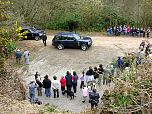 HRH The Princess Royal departs in her car from the Woodland Education Centre.