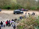 HRH The Princess Royal departs in her car from the Woodland Education Centre.