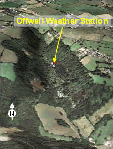 The Weather Station is situated in a steep sided, wooded valley